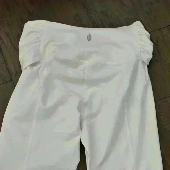 Free People Movement Hang Ten Crop Leggings Women’s Small White Stretch Pants - Picture 5 of 7
